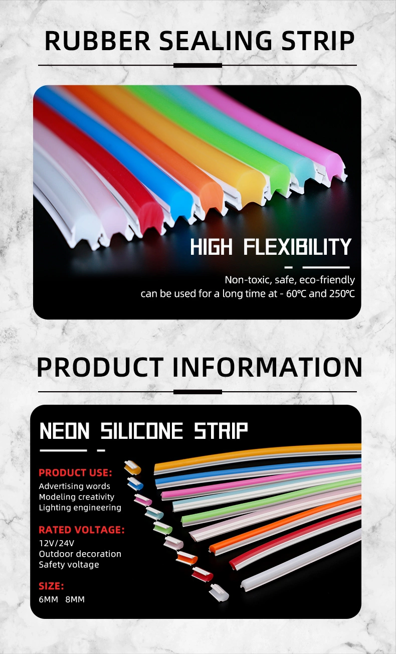 IP65 IP68 Flexible RGBW Bendable Silicone Lighting Rope Neon Strip for Car Interior Lights