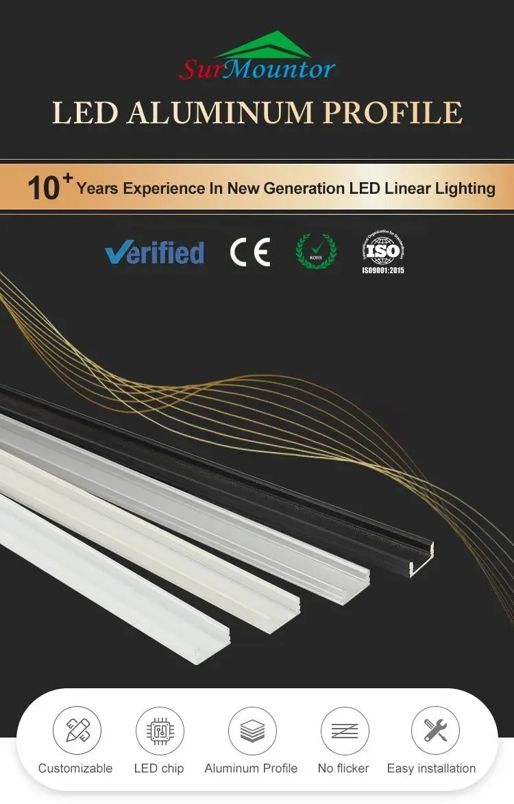 LED Aluminum Mounting Channel LED Extruded Aluminum for Cabinet