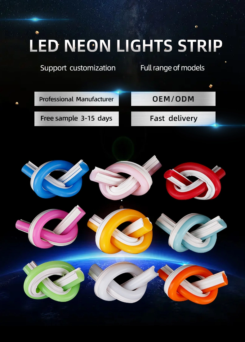 IP65 IP68 Flexible RGBW Bendable Silicone Lighting Rope Neon Strip for Car Interior Lights