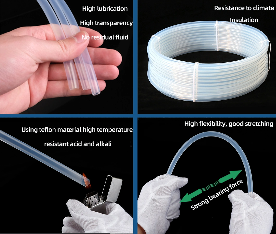 Custom White Transparent Translucent Plastic FEP Winding Pipe PTFE /FEP/Fpa Extruded Tube
