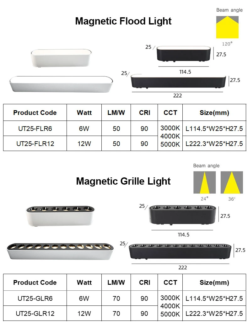 30W COB LED Magnetic Track Light 4 Wire LED Track Light Linear Spot Smart Light