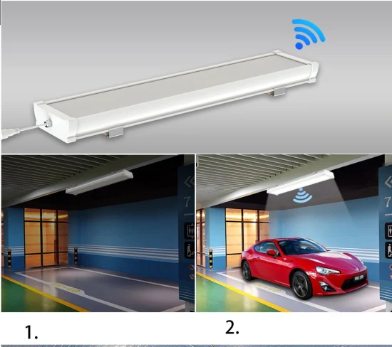 2FT 20W LED Tri-Proof Light 130lm/W Panel Light Fixture for Indoor Parking Lot